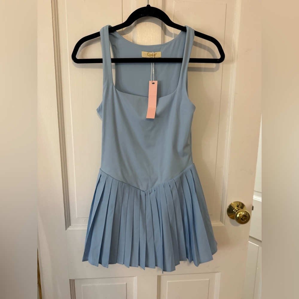 Light Blue Pleated workout Dress